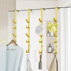 Kaiferty Over the Door Hooks, Metal Door Hooks for Hanging, Over the Door Purse Organizer for Door Coat Hanger, Back of Shower for Hanging Towel Rack Clothes, Hat, Bathroom, Closet (Gold-4Packs) - Image 8