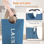 Lifewit 2 Pack 100L Laundry Basket with Aluminum Handles, Blue - Image 3