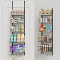 SWTYMIKI Over The Door Organizer - Door Organizer Hanging with 5 Adjustable Metal Large Capacity Basket and 6 Coat Hook, Wall Mounted Shelf for Bedroom Closet Bathroom Laundry Pantry Cabinet Kitchen by SwtyMiki-TidyHomeSweetLife