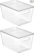 Vtopmart 2 Pack Clear Stackable Storage Bins with Lids and Handles, Large by Vtopmart