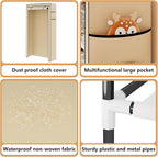 Laiensia 9-Tier Shoe Rack ，Space Saving Shoe Storage Organizer Non-Woven Cover Shoe Shelf Holds 36-45 Pairs for Bedroom, Hallway, Entryway, Beige - Image 6