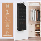 STORAGE MANIAC Over the Door Shoe Organizer with Curtain Dustproof Heavy-Duty Large Deep Pocket Hanging Shoe Organizer for Closet Dorm & Narrow Door Storage Shoe Holder Shoe Rack, 7-Shelf Black 1 Pack - Image 5