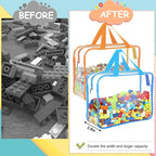 6 Colors Large Toy Storage Bags Reusable Clear Toy Organizer with Labels - Image 6