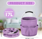 Cleaning Caddy for Cleaning Supplies,17L Cleaning Supply Caddy with Handle Foldable Cleaning Supplies Organizer Bucket Cleaning Products Organizers for Home, Garden (Purple) - Image 3