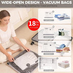 18 Pack Vacuum Storage Bags with Rechargeable Pump, 4 Sizes - Image 3