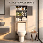 Bealife Over The Toilet Storage Cabinet with Open Shelf - Grey - Image 4