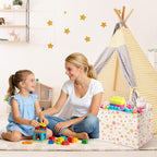 Collapsible Storage Basket Collapsible Fabric Laundry Basket with Handles - Image 2