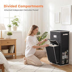 SOLEDI 120L Laundry Hamper with Lid & Delicates Compartment Laundry Basket - Image 3