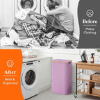 Lifewit 105L Large Laundry Basket with Lid, Removable Bags, Purple - Image 10