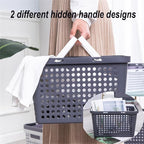 Plastic Shower Caddy Basket with Handles, Cleaning Supply for Dorm, School, Camping, Travel, Bathroom (dark grey 2 pack) - Image 4
