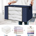 Fab totes 3 Pack Storage Bags for Clothes Blanket Storage Bins with Lids | Foldable Closet Organizers with Zippers,Window and Handles,Fabric Storage Bins for Sweater,Comforter,Bedding,Dorm essentials - Image 2