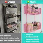 HapiRm Over Door Organizer Storage - Hanging Door Organizer with 4 Metal Large Capacity Baskets and Adjustable Coat Hook for Bathroom Bedroom Kitchen Pantry Closet Cabinet - Image 4