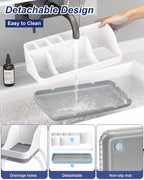 Bathroom Counter Organizer and Storage, 7 Slots Detachable Toothbrush Holders for Bathrooms, Anti-Slip Electric Toothbrush and Toothpaste Holder Countertop Vanity Organizer Accessories for Adults Kids - Image 4