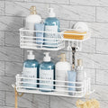 TAILI Shower Caddy Suction Cup 2 Pack with Hooks & Soap Holder, White by TAILI