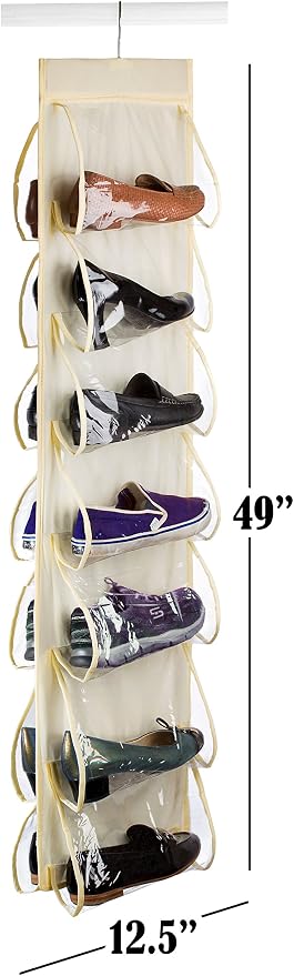 Handy Laundry Hanging Shoe Organizer - 14 Pockets - Clear Pockets Will Protect Your Shoes, Handbags, Purse & Enable You to Find Them Easily. Hang it in a Closet to Keep Your Closet Neat & Organized. - Image 2