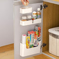 Adhesive Cabinet Door Organizer Storage 4 Pack, Door Rack Shelves Holder for Sink Kitchen Bathroom RV Pantry Bedroom Closet Laundry Office, White by MORNITE