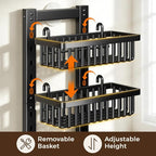 POKIPO 9 Tier Narrow Over The Door Pantry Organizer, 2 in 1 Wall Mount or Hanging Spice Rack with Adjustable Deep Basket, Heavy-Duty Seasoning Organizer and Storage for Kitchen Closet Bathroom - Image 3