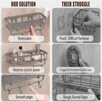 Shower Caddy Hanging 2 Pack, Rustproof Adhesive Corner Shower Shelves - Image 7