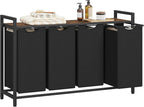 VASAGLE Laundry Hamper with Shelf, 4 Pull-Out Bags, 4 x 10.6 Gallons (40L) by Unknown