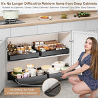 Fokyfok Pull out Cabinet Organizer,15"-21"W,17"-24"D,Expandable,Adhesive - Image 4