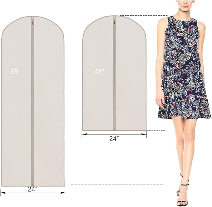 Zilink Dress Bags for Gowns Long Garment Bags for Hanging Clothes 65 in - Image 6