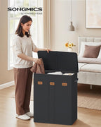 SONGMICS 160L Laundry Hamper, 4-Compartment Laundry Sorter with Lid - Image 2