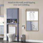 Topeakmart Bathroom Shelf Over Toilet, Storage Organizer, Gray - Image 7