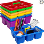 6PC Classroom Caddy, 7.87x5.9x3.35 Inches, 5 Compartment with Handle by WERJOURU