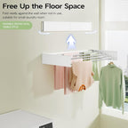 Vikaqi Wall Mounted Clothes Drying Rack 32", Foldable Wall Laundry Rack - Image 2