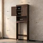 Bealife Over The Toilet Storage Cabinet with Open Shelf - Espresso - Image 2