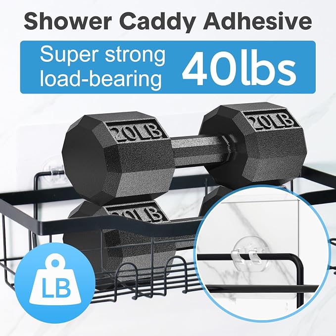 12 Pack Clear Plastic Shower Caddy Adhesive Hooks, Strong Adhesive, Waterproof, No Drilling, 12 Count, Modern Style, Suitable for Bathroom and Kitchen - Image 3