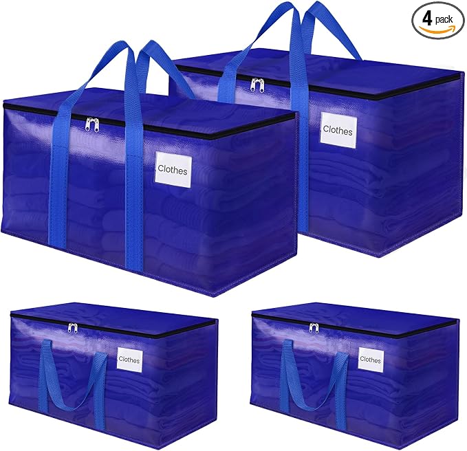 FabSpace Large Moving Storage Bags Heavy-Duty for Clothes, 4 Pack by Fabspace