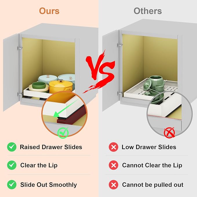 Fokyfok Pull out Cabinet Organizer,15"-21"W,17"-24"D,Expandable,Adhesive - Image 3