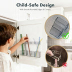 Acrylic Straw Holder for Cabinet Door - Child-Safe Organizer & Dispenser with Smooth Rounded Edges for Kitchen Accessories Storage, Adhesive Circles Included (Dark Transparent) - Image 3