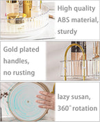 shuang qing Rotating Makeup Organizer for Vanity, High-Capacity Skincare Clear Make Up Storage Perfume Organizers Cosmetic Dresser Organizer Countertop 360 Spinning (Clear, 2 Tier) - Image 3