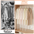 Garment Bag Clear for Long Dress (24'' x 60'' Set of 6) Clothing Suit Bags for Closet Storage Wedding Dress Garment Bags with Zipper Gown Garment Cover for Long Dresses - Image 7