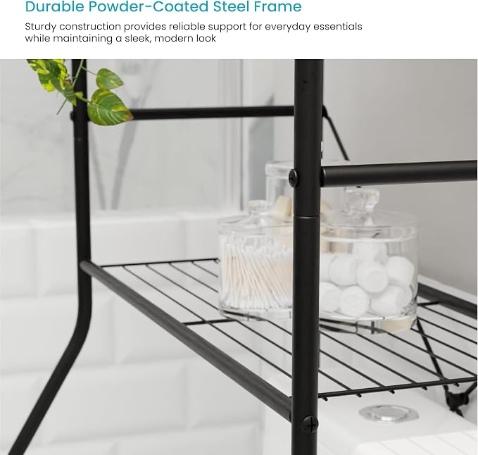 Home Zone Living Over-the-Toilet Bathroom Storage Cabinet Organizer - Image 7