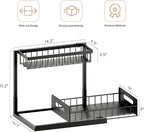 Under Sink Organizer and Storage, Slide Out Cabinet Organizer, Pull Out Sink Shelf for Kitchen Bathroom Laundry, Black, 1 Pack - Image 2