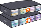 TasticTotes 2 Pack Under Bed Storage Containers, 75L Blanket Storage Bags - Image 8