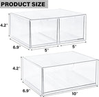 Prsildan Acrylic Drawer Makeup Organizer with 3 Drawers, Clear Stackable Storage for Baby Bottles, Craft, Jewelry & Hair Accessories, Multi-Use for Vanity, Countertop, Office Desk Organization - Image 3