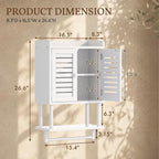 AmazerBath Bathroom Wall Cabinets, Bamboo Medicine Cabinets with Towel Bar, Hanging Over The Toilet Storage Cabinet with Adjustable Shelves, Organizer Cabinet for Small Spaces, 8.3x16.5x26.6 Inches - Image 2