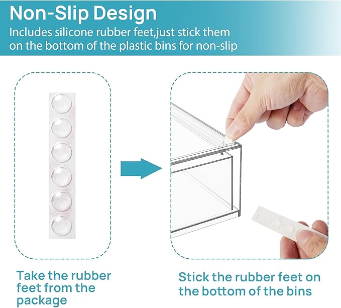 Vtopmart Clear Stackable Storage Drawers, 2 Pack Wide Plastic Organizers - Image 6