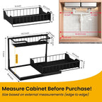3 Pack, Under Sink Organizer 2-Tier with Slide Out Lower Drawer - Metal Pull Out Cabinet Organizer for Kitchen Bathroom, Includes Removable Center Basket & Storage Shelves, Space Saving Design - Image 2