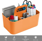 Tiawudi Multipurpose Caddy Organizer, Plastic Caddy with Handle, Stackable Desk Organizer for Stationery, Marker and Pencil, Office Supplies Organizer, Dorm Caddy - Image 3