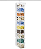 Libeder 10-Shelf Hanging Shoe Organizers with Side Pockets, Transparent - Image 6