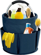 17L Cleaning Caddy with Handle, Cleaning Supplies Organizer, Foldable Storage Basket, Cleaning Supply Caddy, Portable Multi Cleaning Bucket Bag for Home, Garden (Blue) by Unknown