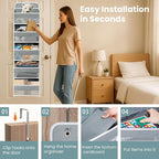 Over the Door Organizer with 10 Side Mesh Pockets,6 Shelf - Image 5