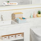 Ohmlove 6 Pack Plastic Storage Baskets with Bamboo Lids for Organization - Image 6