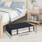 Under Bed Storage Containers, 4-Pack Large Underbed Storage Bags Organizer, Thick Fabric Storage Bins with Clear Window and Handles for Blanket, Comforter, Bedding, Clothes, Black - Image 3