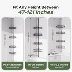HAMITOR Corner Shower Caddy Tension Pole: No-Drill Rustproof Bathroom Shelf - Image 7